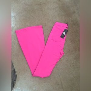 hot pink flare jeans